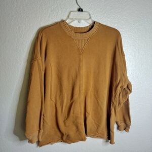 Aerie down to earth everyday sweatshirt burned yellow sz Xs
